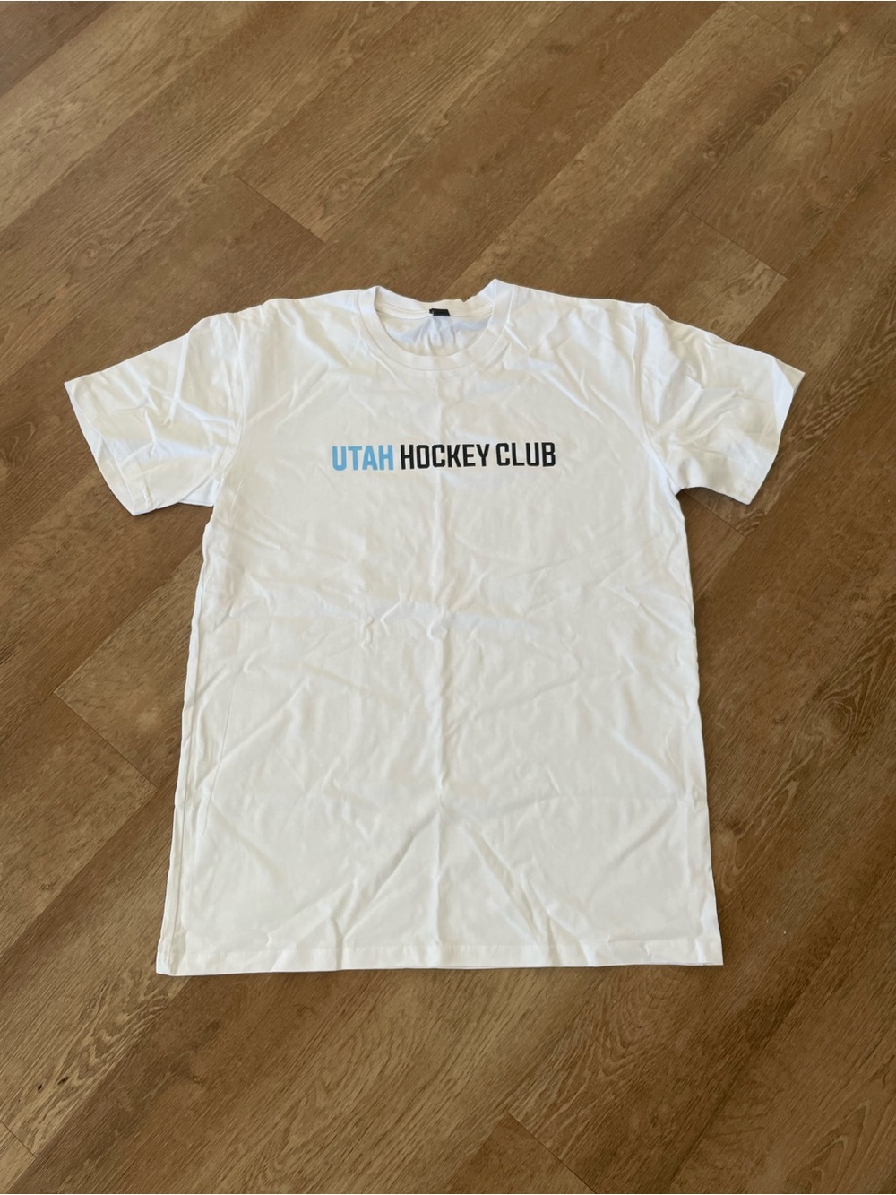 AS Colour White T-Shirt with Blue and Black 'UTAH HOCKEY CLUB' Graphic